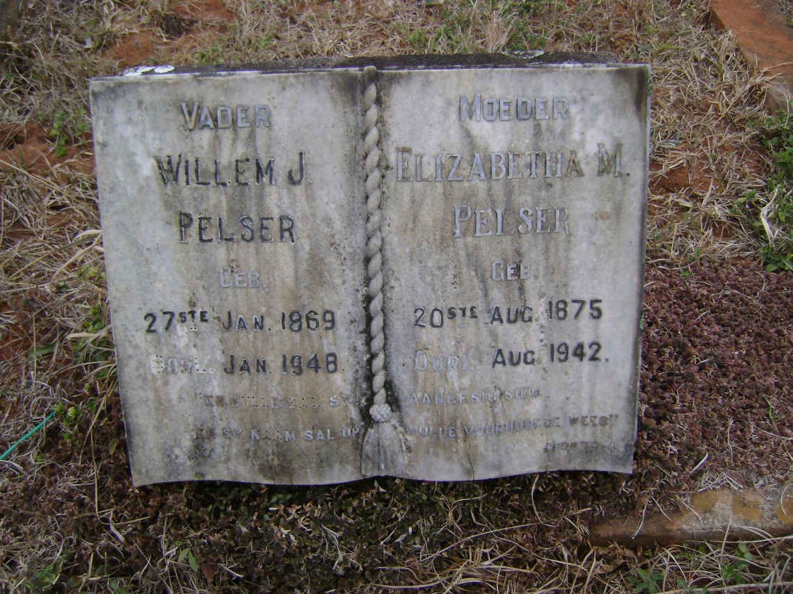 PELSER Willem J. 1869-1948 &amp; Elizabetha M. 1875-1942