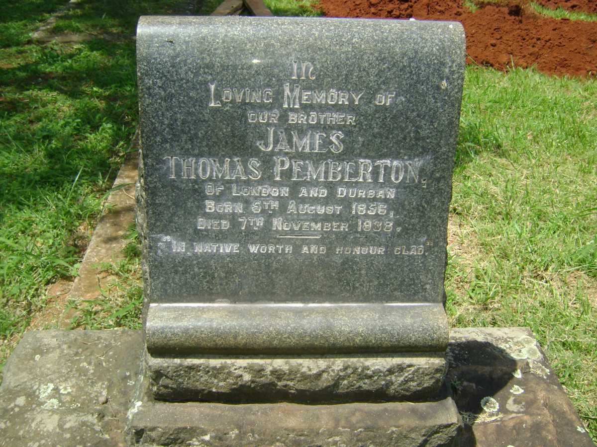 PEMBERTON James Thomas 1856-1938