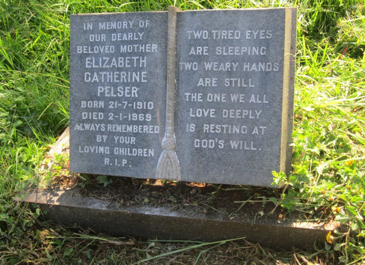PELSER Elizabeth Catherine 1910-1969