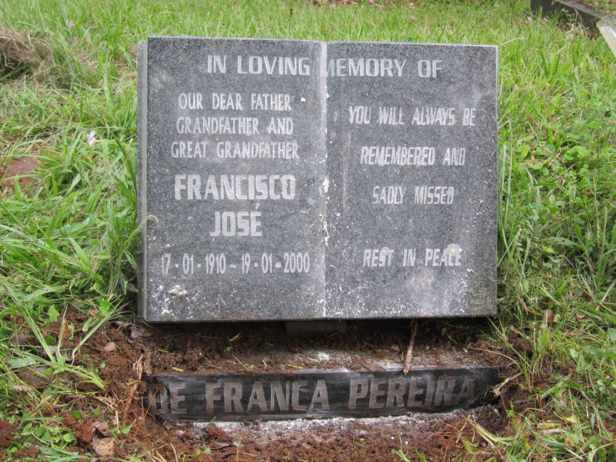 PEREIRA Francisco Jose, DE FRANCA 1910-2000