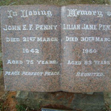 PENNY John E. F. -1942 &amp; Lillian Jane -1960 :: HAGENS Alexander 1898-1978 &amp; Mona Florence PENNY 1896-1988