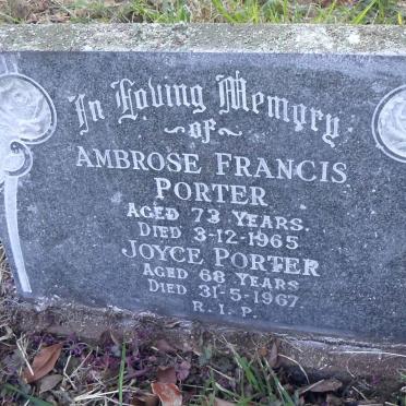 PORTER Ambrose Francis -1965 &amp; Joyce -1967