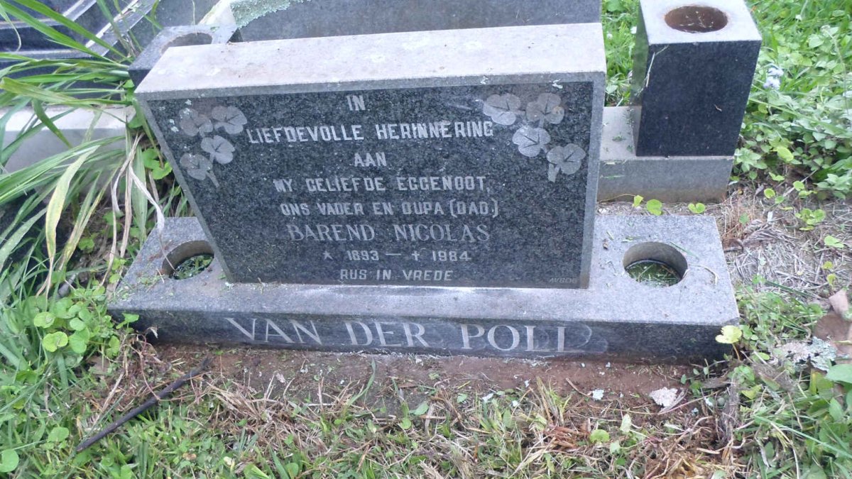 POLL Barend Nicolas, van der 1893-1984