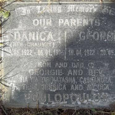 POULOPOULOS George 1922-2003 &amp; Danica nee CHAUVET 1922-1995 :: CHAUVET Pierre Philippe 1893-1959 &amp; Annie 1900-1977