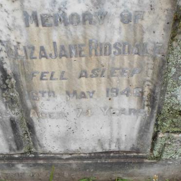 RIDSDALE James -1943 &amp; Eliza Jane -1946