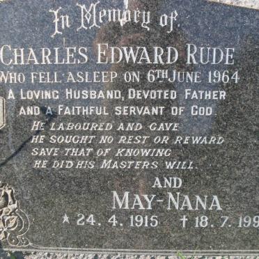 RUDE Charles Edward -1964 &amp; May-Nana 1915-1998