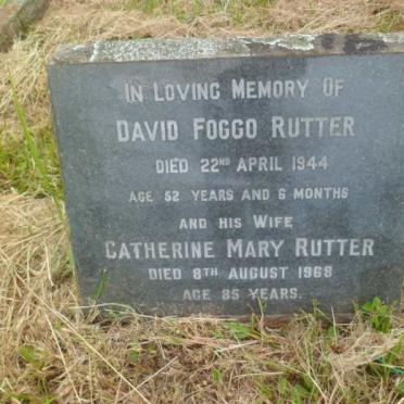 RUTTER David Foggo -1944 &amp; Catherine Mary -1968
