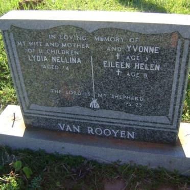 ROOYEN Lydia Nellina, van -1988:: van ROOYEN Yvonne -1951 :: van ROOYEN Eileen Helen -1967