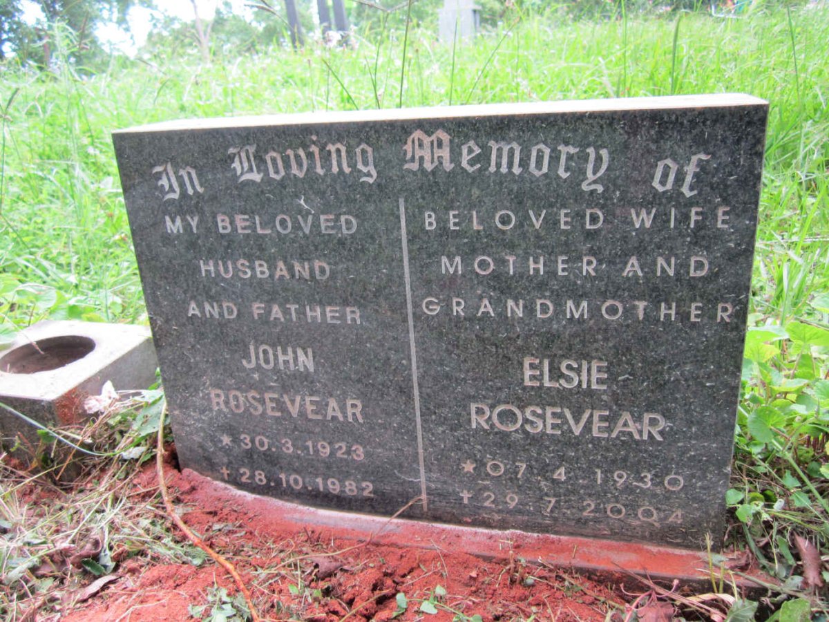 ROSEVEAR John 1923-1982 &amp; Elsie 1930-2004