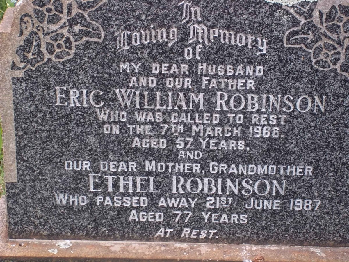 ROBINSON Eric William -1966 &amp; Ethel -1987