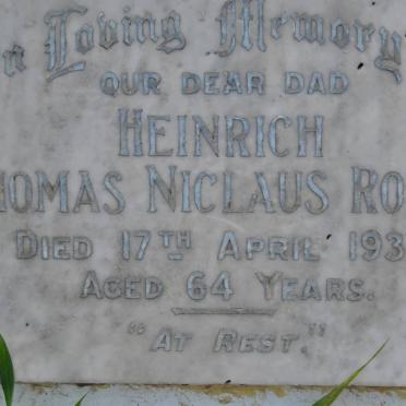 ROHRS Heinrich Thomas Niclaus -1934