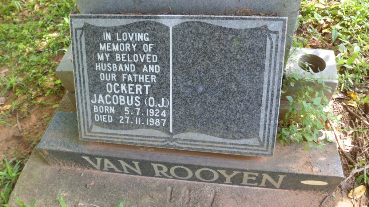 ROOYEN Ockert Jacobus, van 1924-1987