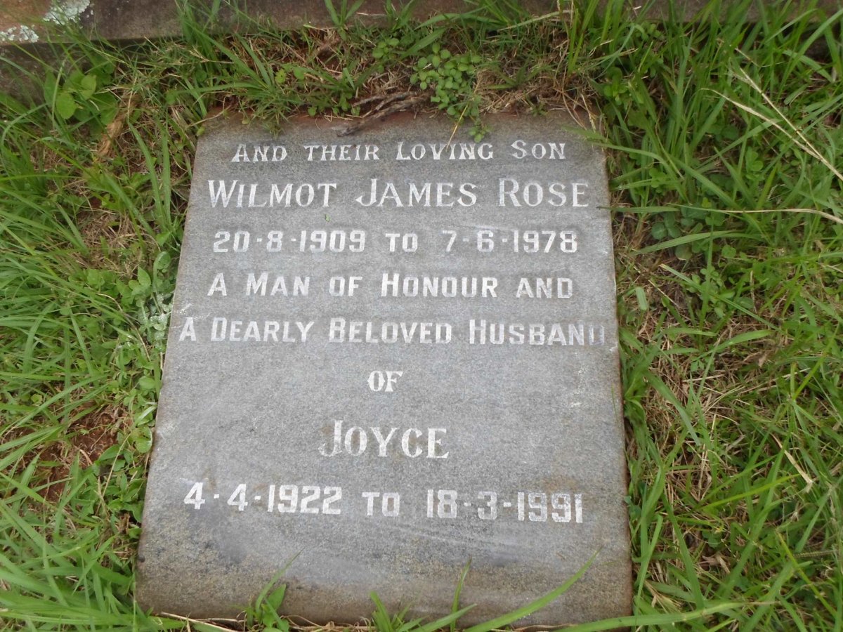 ROSE Frederick Carl 1873-1960 &amp; Minnie Grace 1867-1942 :: ROSE Wilmot James 1909-1978 &amp; Joyce 1922-1991