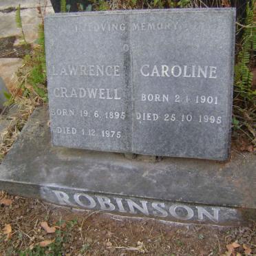 ROBINSON Lawrence Cradwell 1895-1975 &amp; Caroline 1901-1995