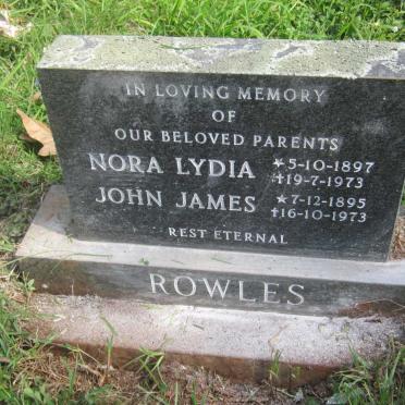 ROWLES John James 1895-1973 &amp; Nora Lydia 1897-1973