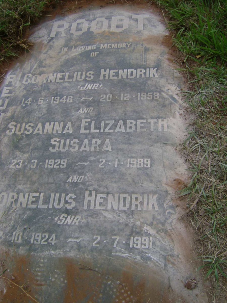ROODT Cornelius Hendrik 1924-1991 &amp; Susanna Elizabeth Susara 1929-1989 :: ROODT Cornelius Hendrik 1948-1958