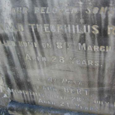 ROSS Ronald Theophilus -1932 :: ROSS Bert -1933