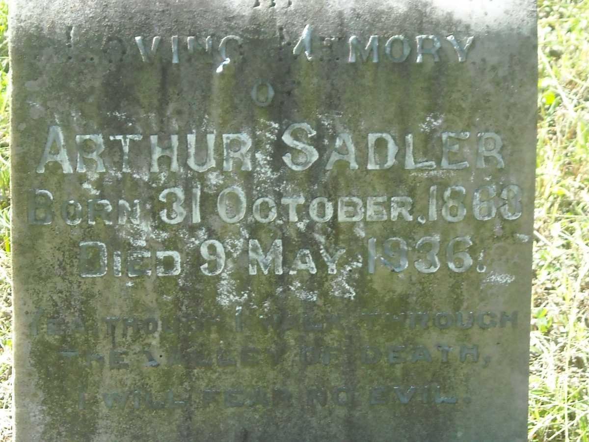 SADLER Arthur 1863-1936