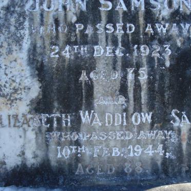SAMSON John -1923 &amp; Elizabeth Waddlowe -1944