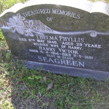 SEAGREEN Harry Victor 1914-1991 &amp; Thelma Phyllis -1945