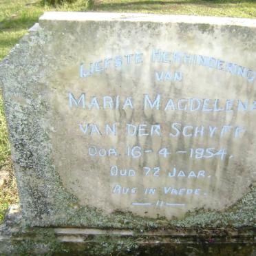 SCHYFF Maria Magdelena, van der -1954