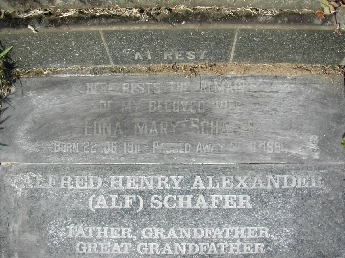 SCHAFER Alfred Henry Alexander &amp; Edna Mary 1911-1994