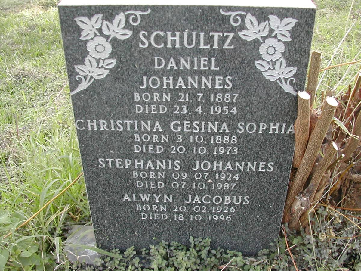 SCHULTZ Daniel Johannes 1887-1954 :: SCHULTZ Christina Gesina Sophia 1888-1973 