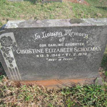 SCHOEMAN Christine Elizabeth 1946-1970