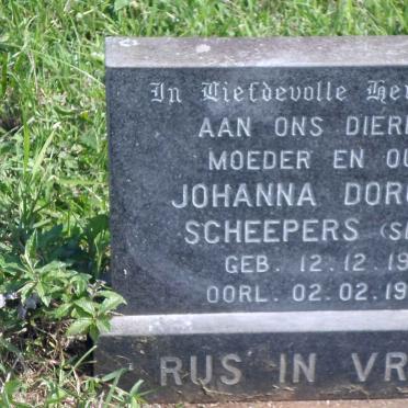 SCHEEPERS Johanna Dorothy nee SMITH 1904-1988