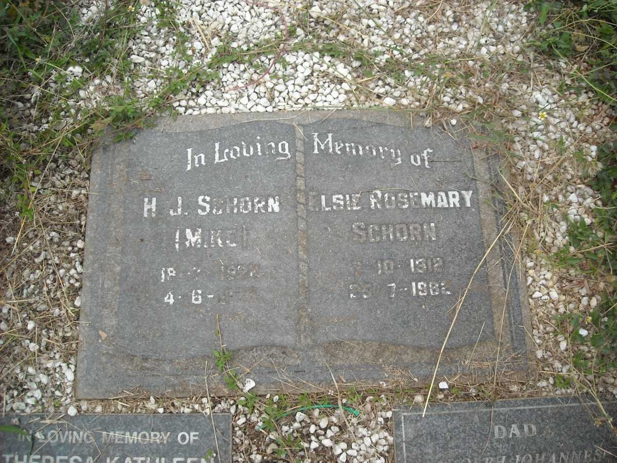 SCHORN H.J. &amp; Elsie Rosemary 1912-1982