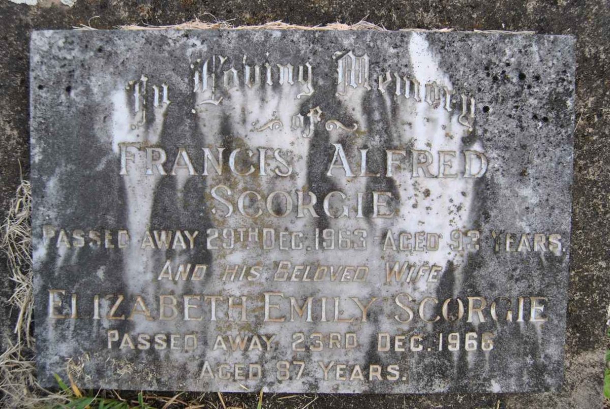 SCORGIE Francis Alfred -1963 &amp; Elizabeth Emily -1966