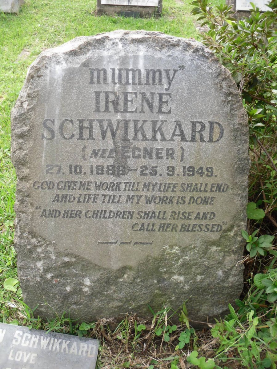 SCHWIKKARD Irene nee EGNER 1888-1949