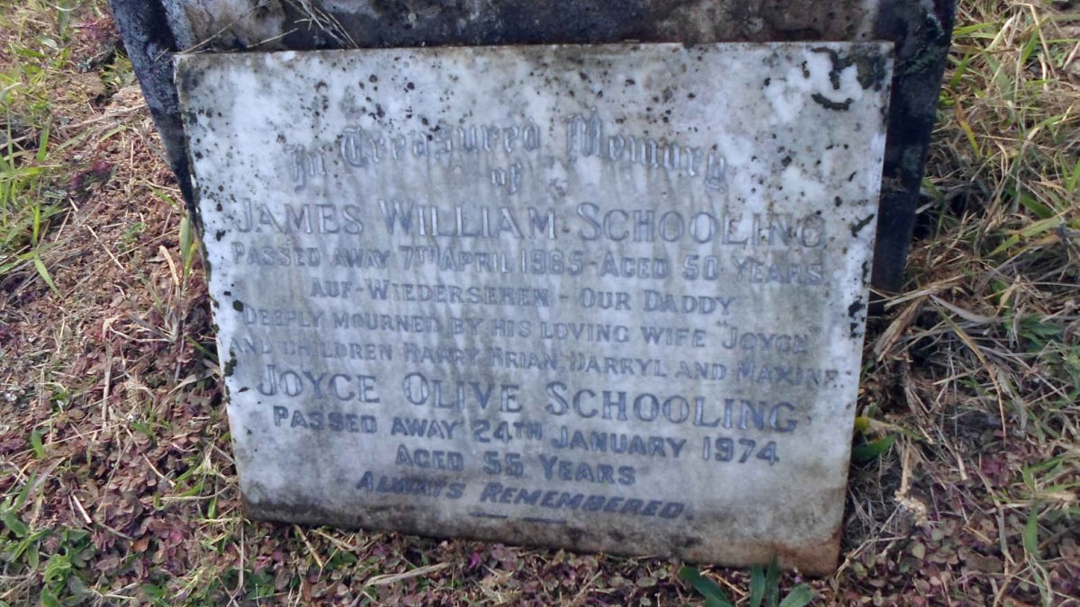 SCHOOLING James William -1985 &amp; Joyce Olive -1974
