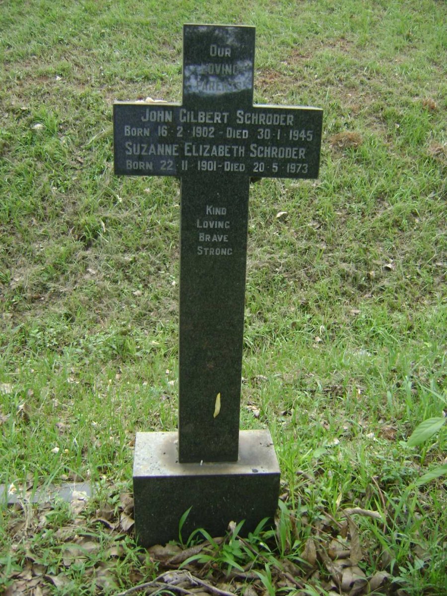 SCHRODER John Gilbert 1902-1945 &amp; Suzanne Elizabeth 1901-1973