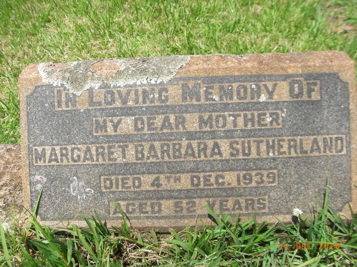 SUTHERLAND Margaret Barbara -1939