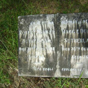 SUTHERLAND Robert, DUNBAR -1938 &amp; Maggie -1953
