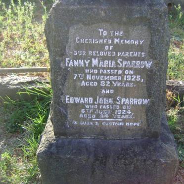 SPARROW Edward John -1924 &amp; Fanny Maria -1925