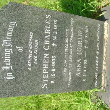 SPERSHOTT Stephen Charles 1905-1975 &amp; Anna 1905-1981