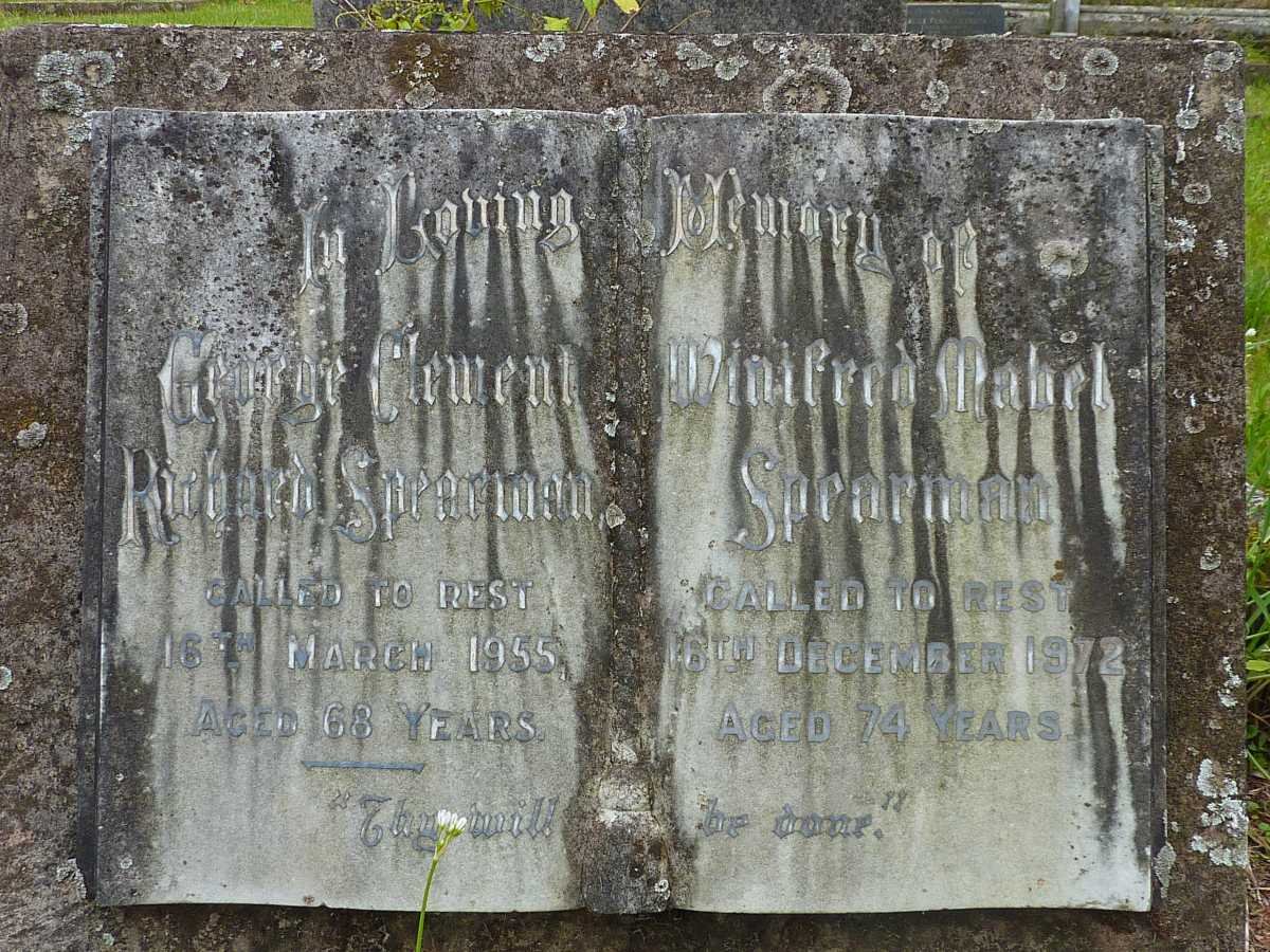 SPEARMAN George Clement Richard -1955 &amp; Winifred Mabel -1972