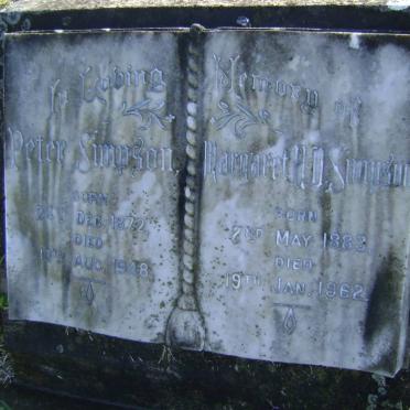 SIMPSON Peter 1872-1948 &amp; Margaret H.D. 1883-1962