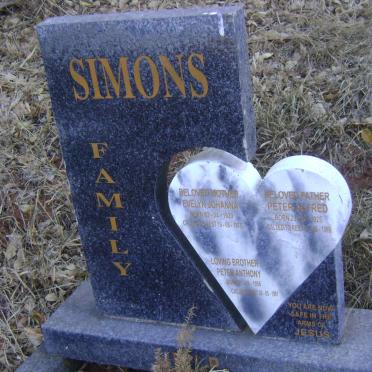 SIMONS Peter Alfred 1925-1988 &amp; Evelyn Johanna 1929-1975 :: SIMONS Peter Anthony 1956-1981