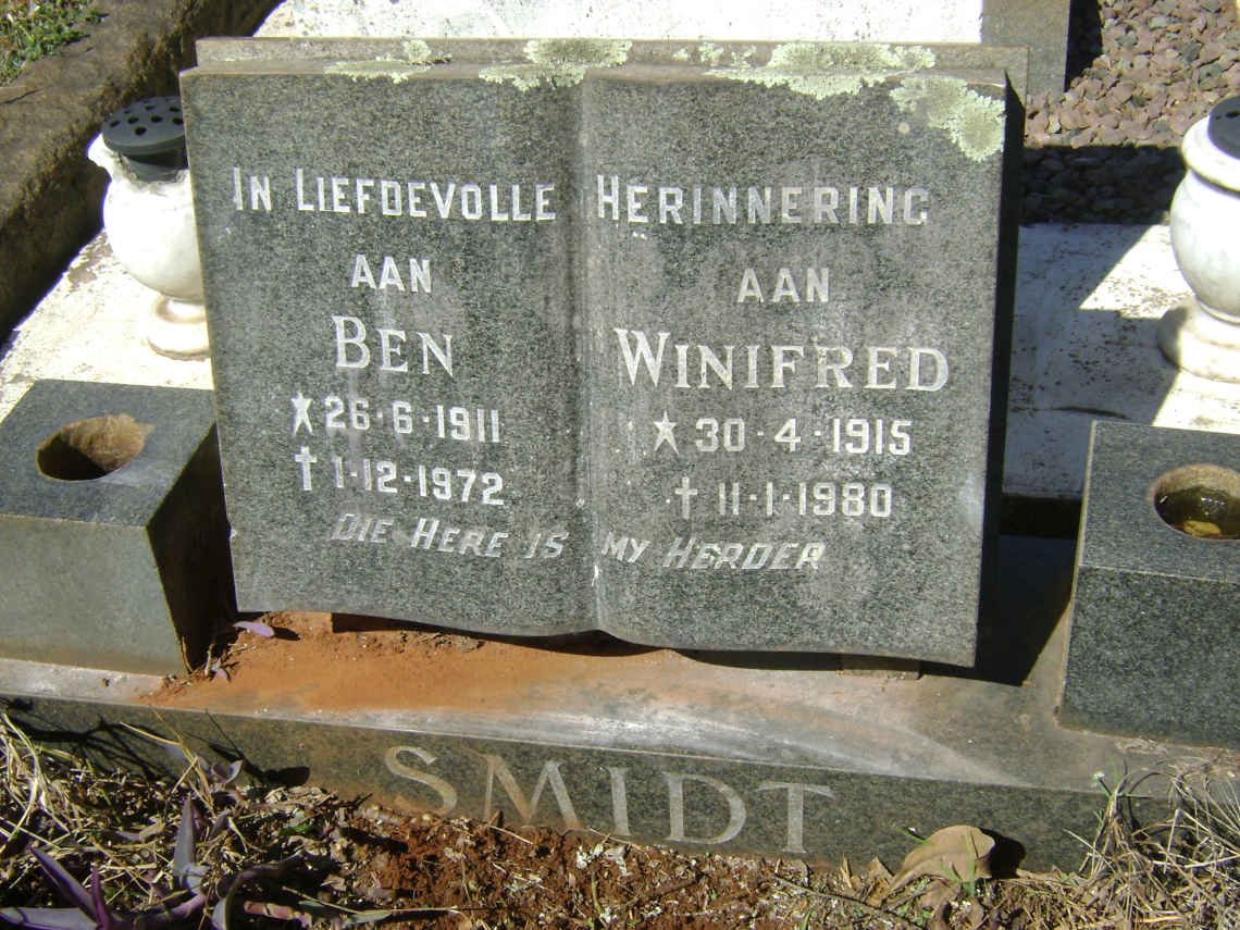 SMIDT Ben 1911-1972 &amp; Winifred 1915-1980