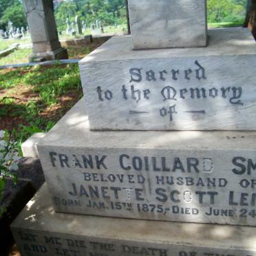 SMITH Frank Coillard 1875-1919 &amp; Janette SCOTT LEITH 1879-1954