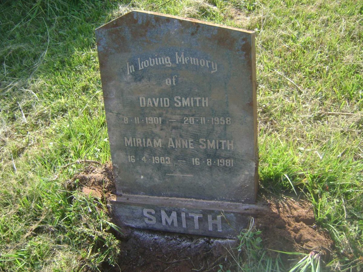 SMITH David 1901-1958 :: SMITH Miriam Anne 1903-1981