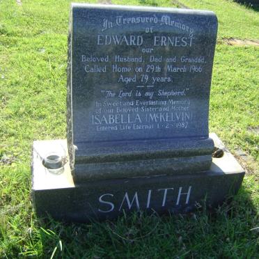 SMITH Edward Ernest -1966 &amp; Isabella Mc KELVIN -1987