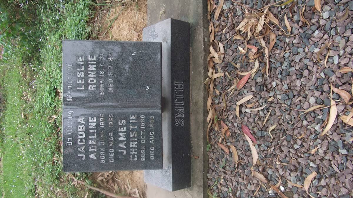 SMITH James Christie 1890-1955 &amp; Jacoba Adeline 1895-1953 :: SMITH Leslie Ronnie 1936-1992