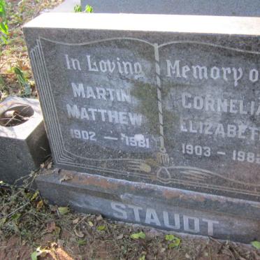 STAUDT Martin Mathew 1902-1981 &amp; Cornelia Elizabeth 1903-1982
