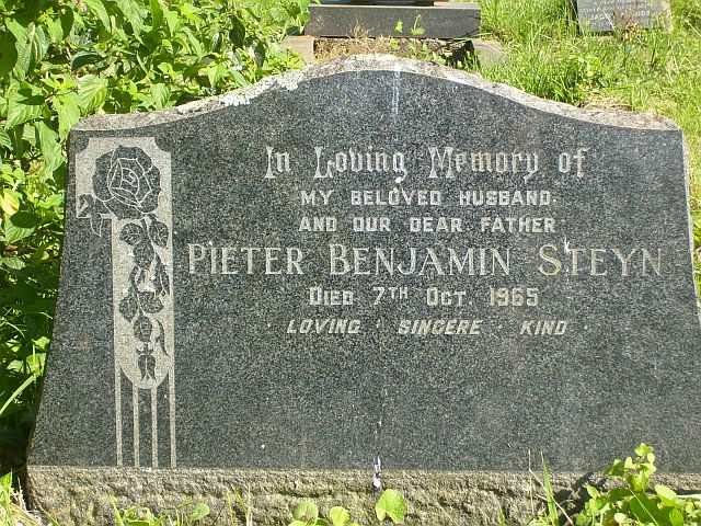 STEYN Pieter Benjamin -1965
