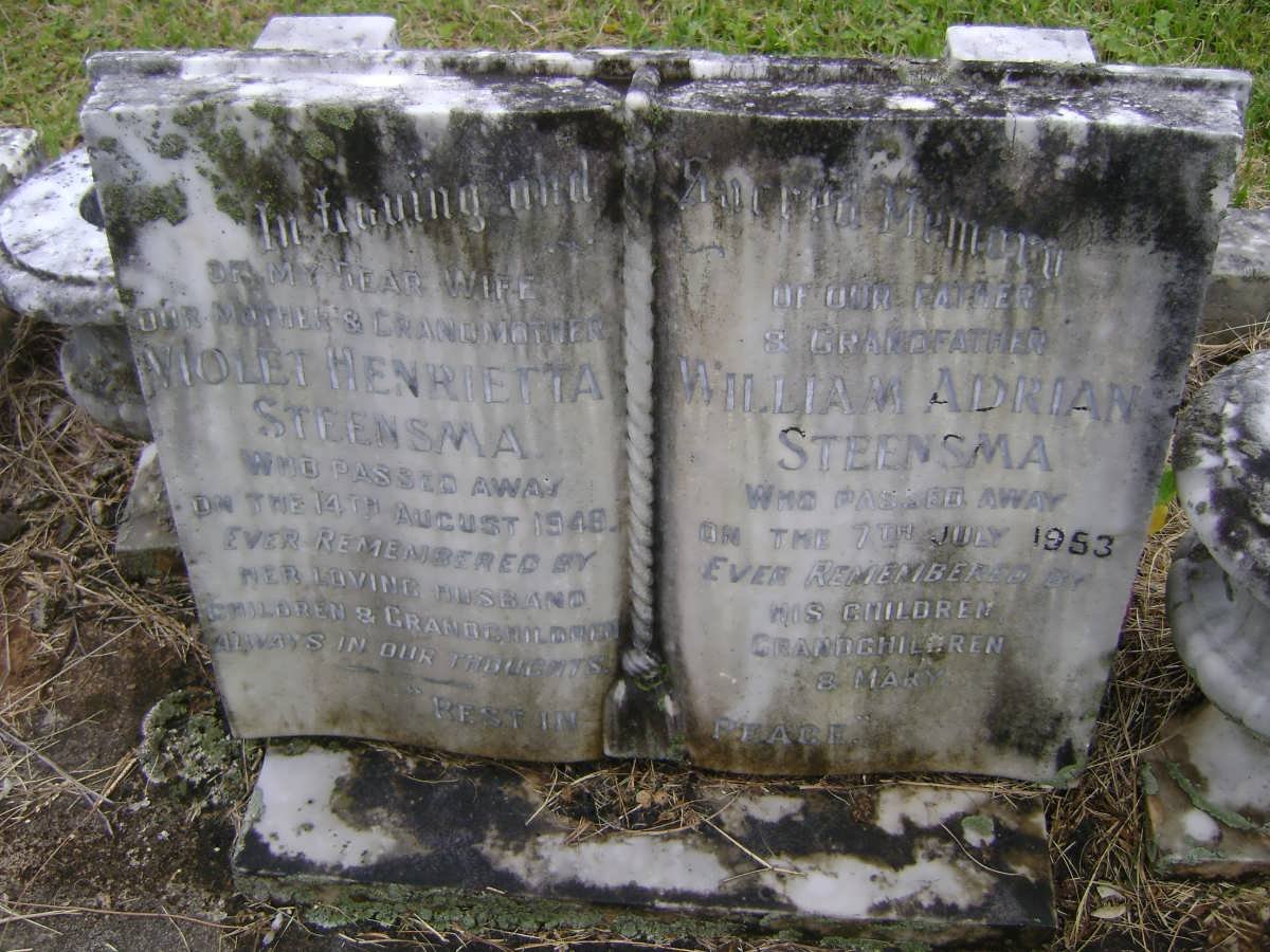 STEENSMA William Adrian -1953 &amp; Violet Herietta -1948