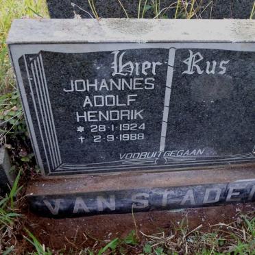 STADEN Johannes Adolf Hendrik, van 1924-1988